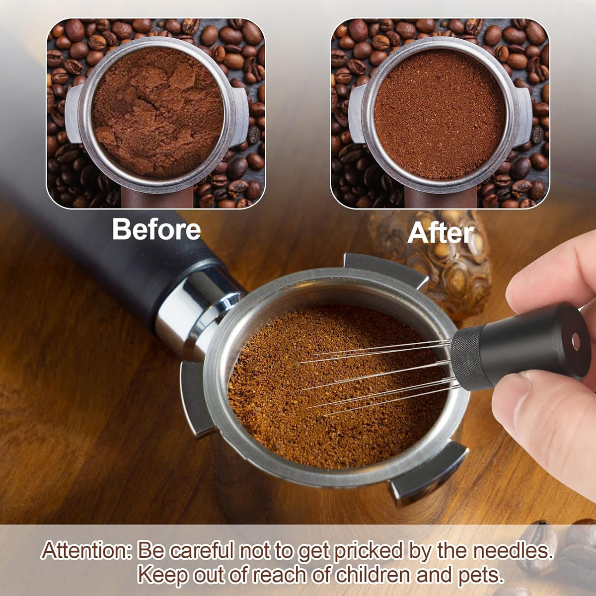 58mm Espresso Tamper Kit - Dual-Spring Calibrated Coffee Tamper, 8-Needle WDT Tool Espresso Distribution Tool, Magnetic Aluminum Dosing Funnel, Reusable Puck Screen, Fit for 58mm Portafilters