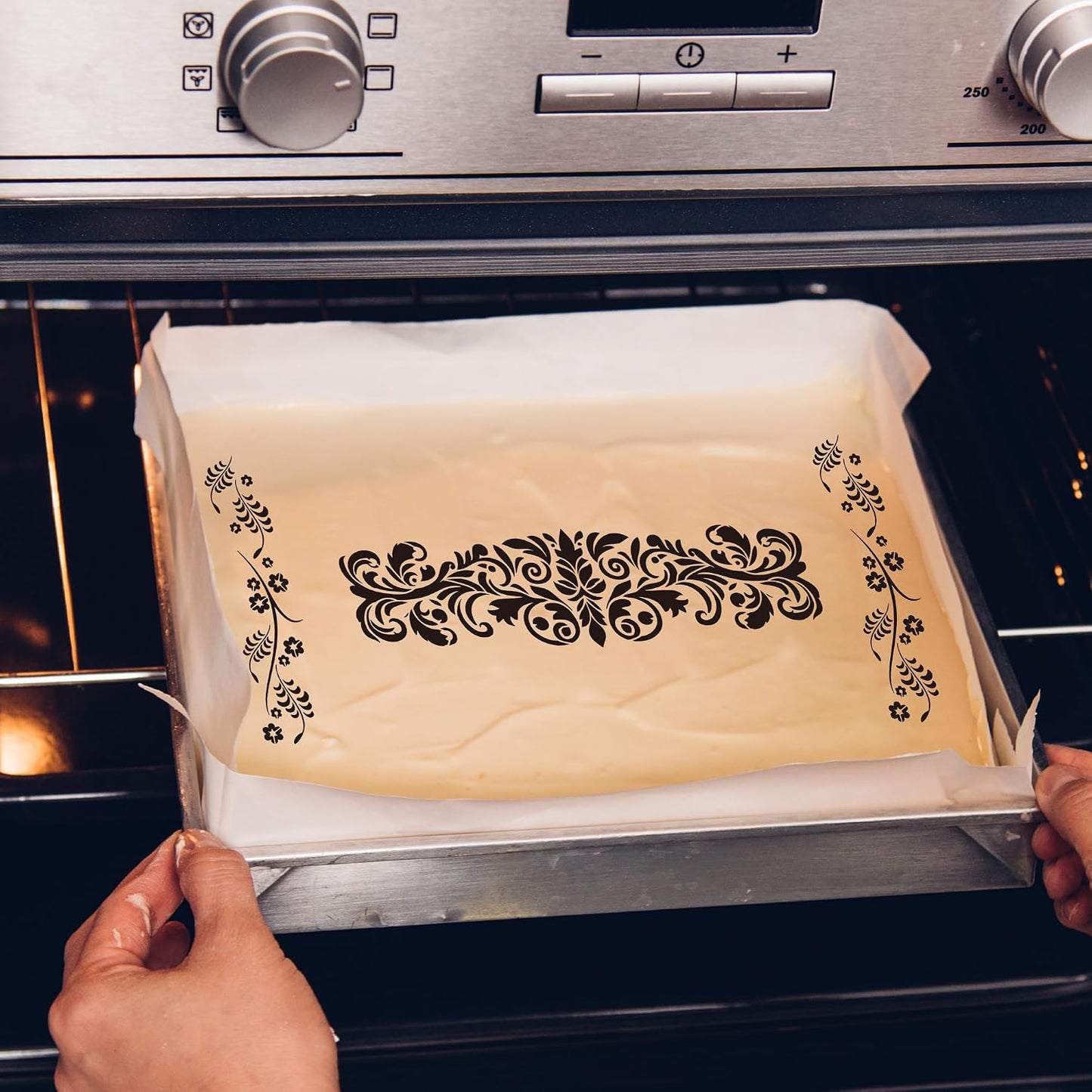 Sitsink Cake Stencils Decorating for Baking - 12 Pcs Reusable Floral Border Stencils, Mexican Art Flower Lace Stencil, Buttercream Templates for Painting on Wood Crafts