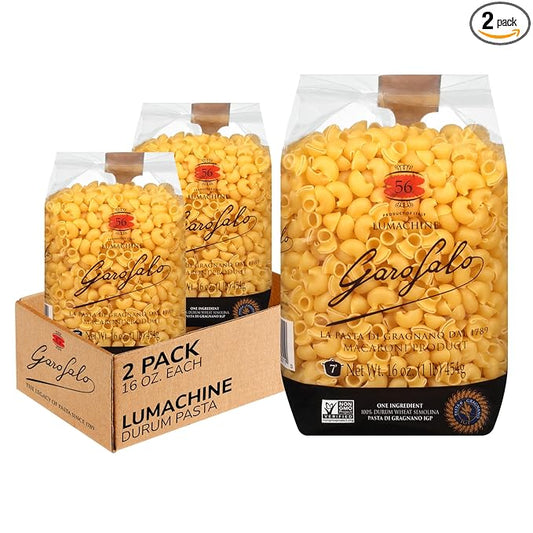 Garofalo - Premium Durum Wheat Semolina Lumachine Pasta, Italian Made, Bronze-Drawn, Al-Dente, One-Ingredient Pasta (2 pack)