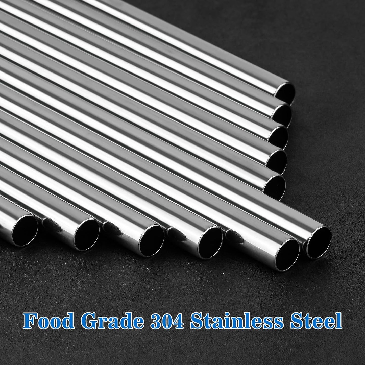 Tomorotec 14PCS Stainless Steel Straws Fit for 40oz Stanley Tumbler, Silver