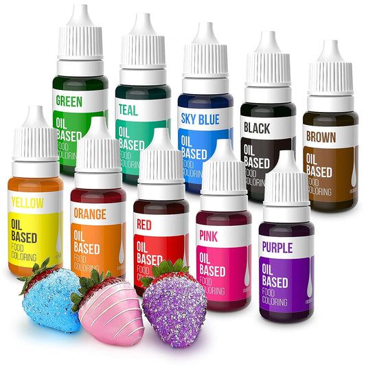 Upgraded Oil Based Food Coloring for Chocolate, 10 Colors , for Candy Melts, Nomeca Edible Food Dye for Baking Cake