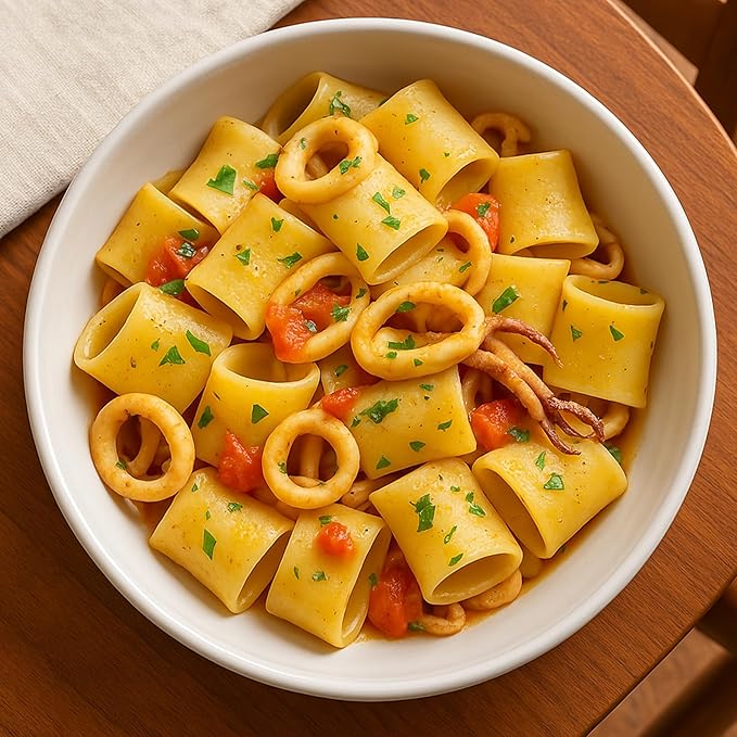 Garofalo - Premium Durum Wheat Semolina Calamarata Pasta, Italian Made, Bronze-Drawn, Al-Dente, One-Ingredient Pasta (4 pack)