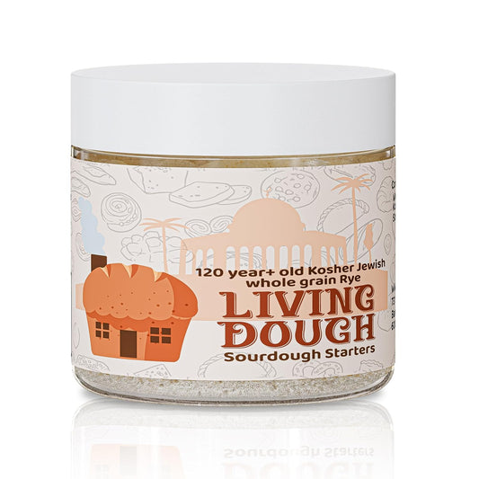 120+ Year Old Jewish Whole Grain Rye Sourdough Starter Culture for Baking | 3.5 Oz Active &amp; Live Organic Sourdough Starter for Artisan Bread, Pizza Dough, Waffles, Homemade Bread Recipes and More