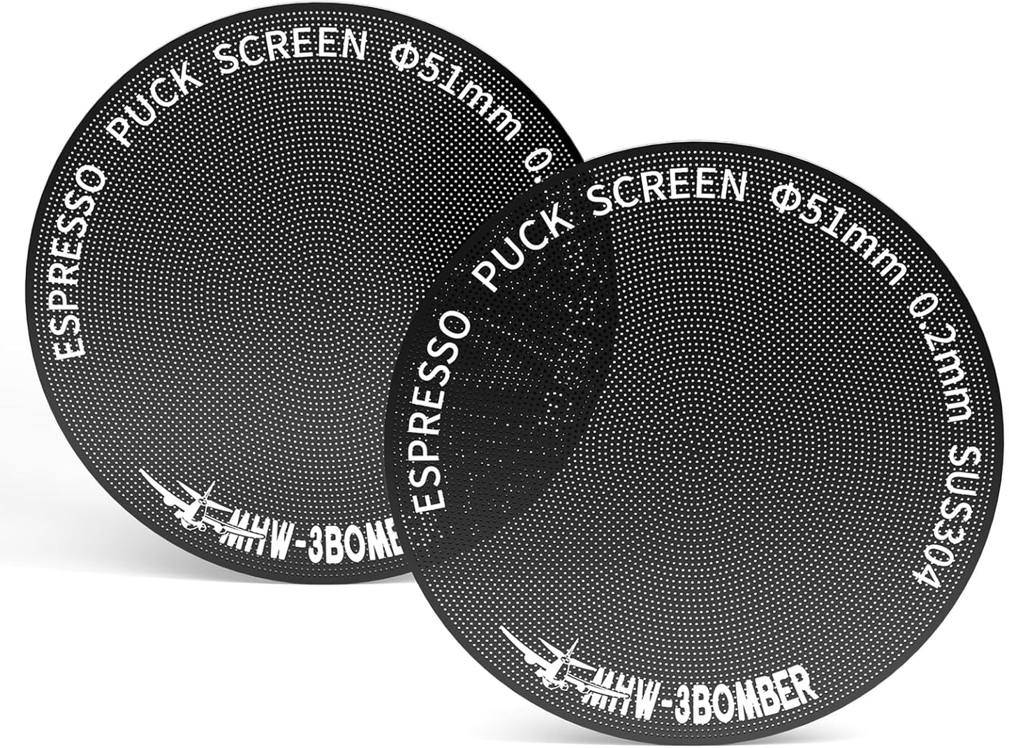 MHW-3BOMBER 51mm Espresso Puck Screen - 0.2mm Ultra Thin Espresso Puck - Metal Reusable Coffee Filte
