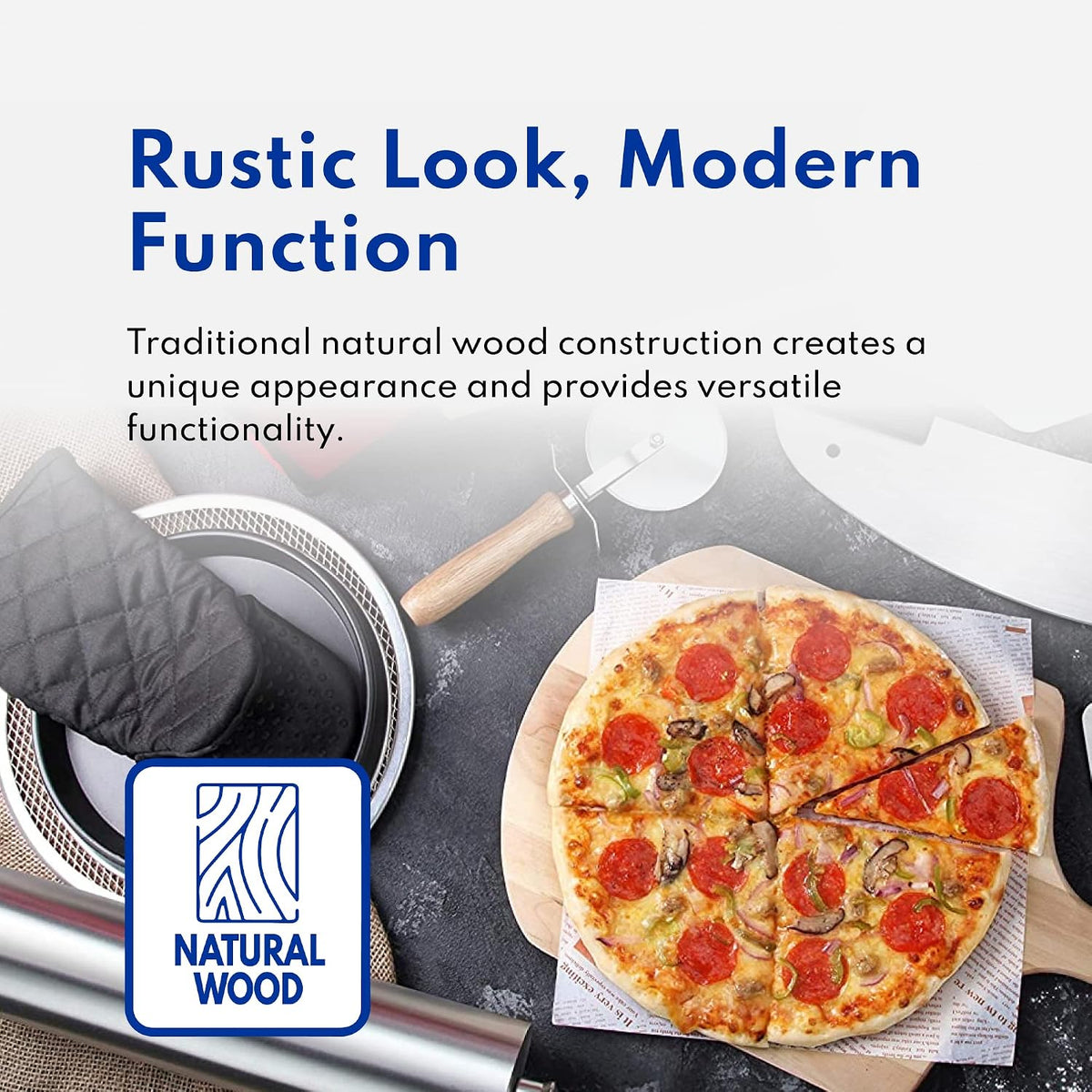 New Star Foodservice 50356 Wooden Pizza Peel, 18" x 18", 42" Overall