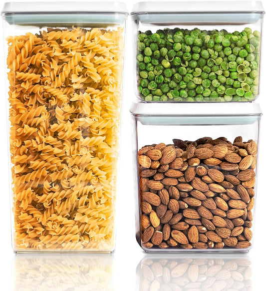 Pop Top Food Storage Containers, Leakproof Pantry Food Storage Containers, Kitchen Storage Containers with Lids Airtight