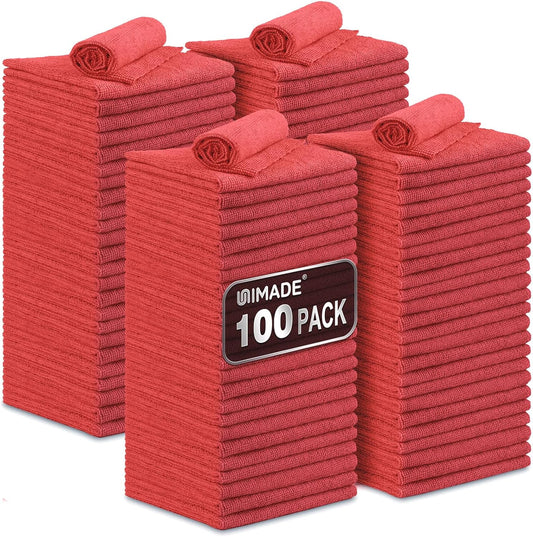 UNIMADE Shop Towels, 100 Pack Commercial Grade Work Rags Microfiber Towel