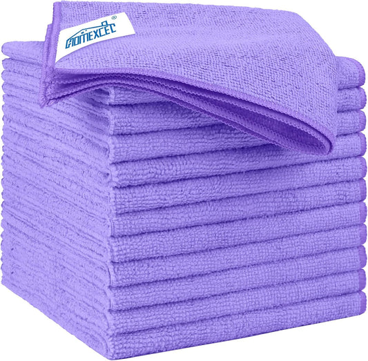 HOMEXCEL Microfiber Cleaning Cloth 12 Pack 12.5 x 12.5 Inch Microfiber Towels for Cars Ultra Absorbent Cleaning Rags Lint