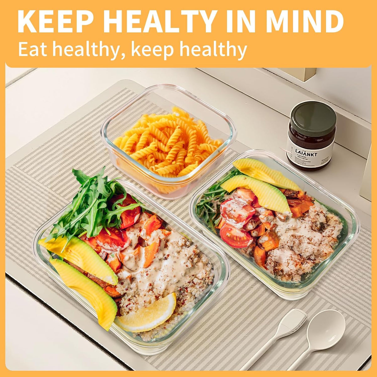 Skroam 30 Pcs Glass Meal Prep Containers, Food Storage Containers with Lids