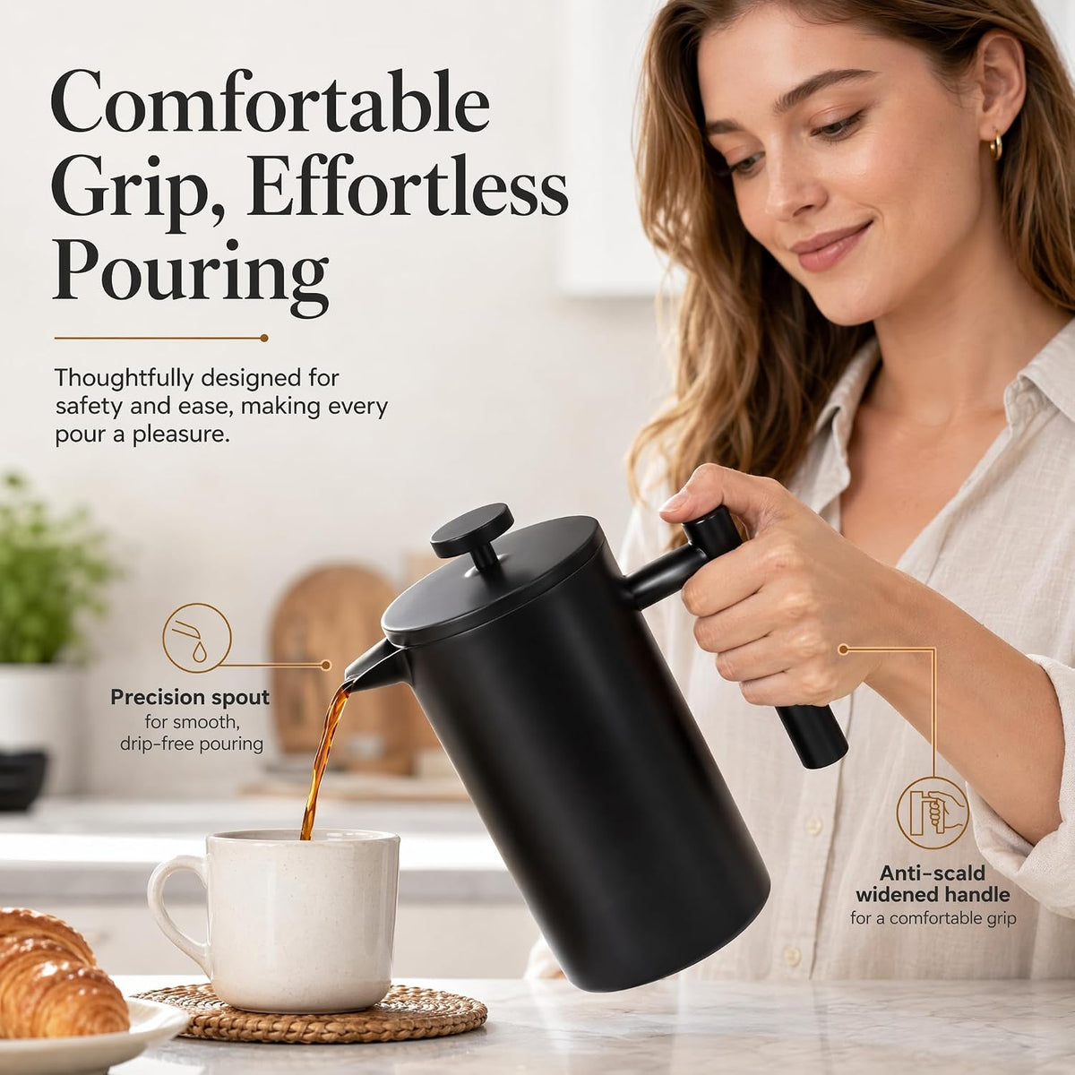 YJX 34oz Black Coffee Maker