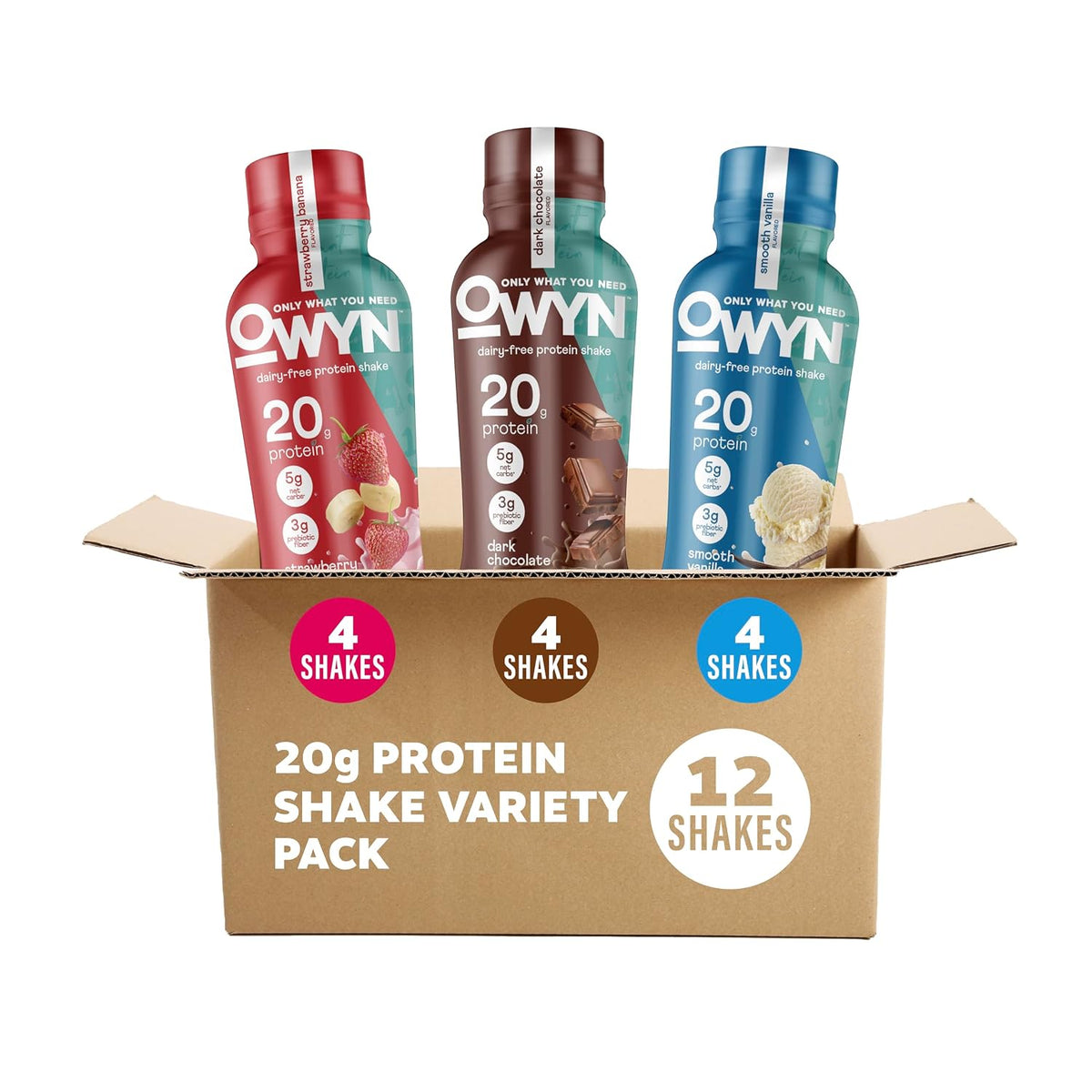 OWYN Only What You Need 20g Protein Shake Variety Pack, Dairy Free, 12 Ct