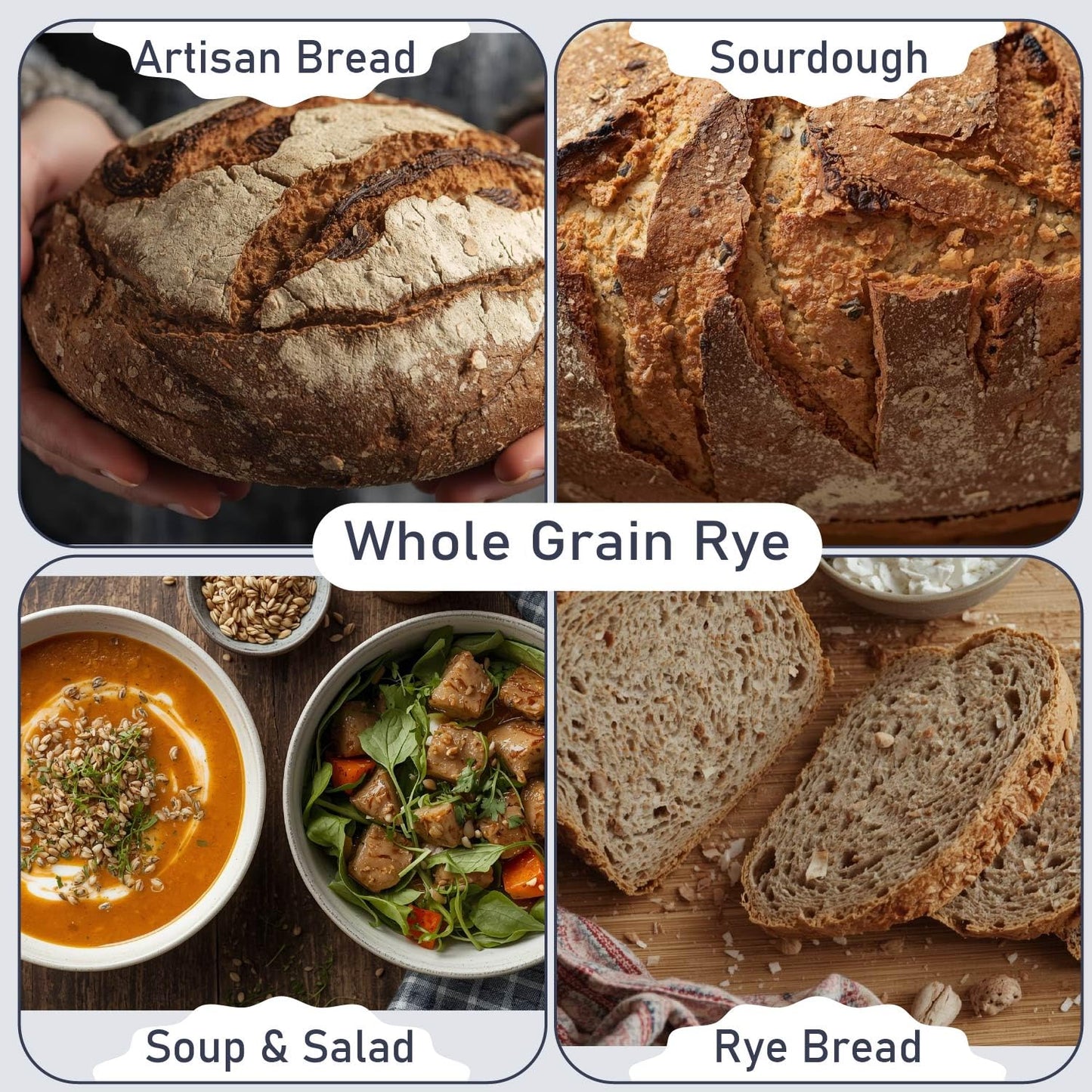 Great River Milling Organic Whole Grain Rye Berries, Non-GMO, 5 lb | Organic Whole Rye Berries for home-milled rye flour, sourdough bread, sprouting, soups, salads and pilaf; chewy cooked grain