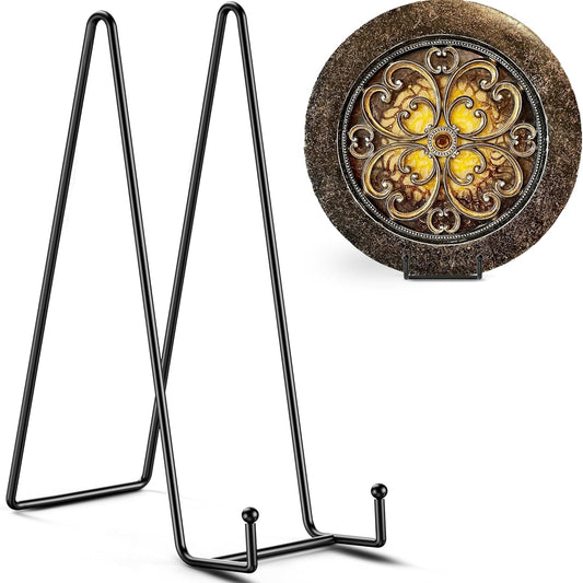 TR-LIFE 16 Inch Heavy Duty Plate Stand (2 Pack) - Metal Display Easel for Large Plates, Picture Frames, Signs, Posters, and