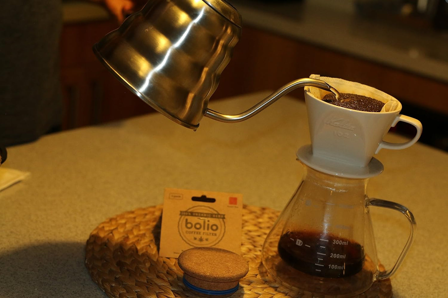 Organic Hemp Reusable Coffee Filter (3, No.2 Flat)