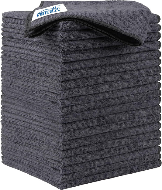 HOMEXCEL Microfiber Cleaning Cloth 20 Pack 11.5 x 11.5 inch Microfiber Towels for Cars Ultra Absorbent Car Washing Cloth