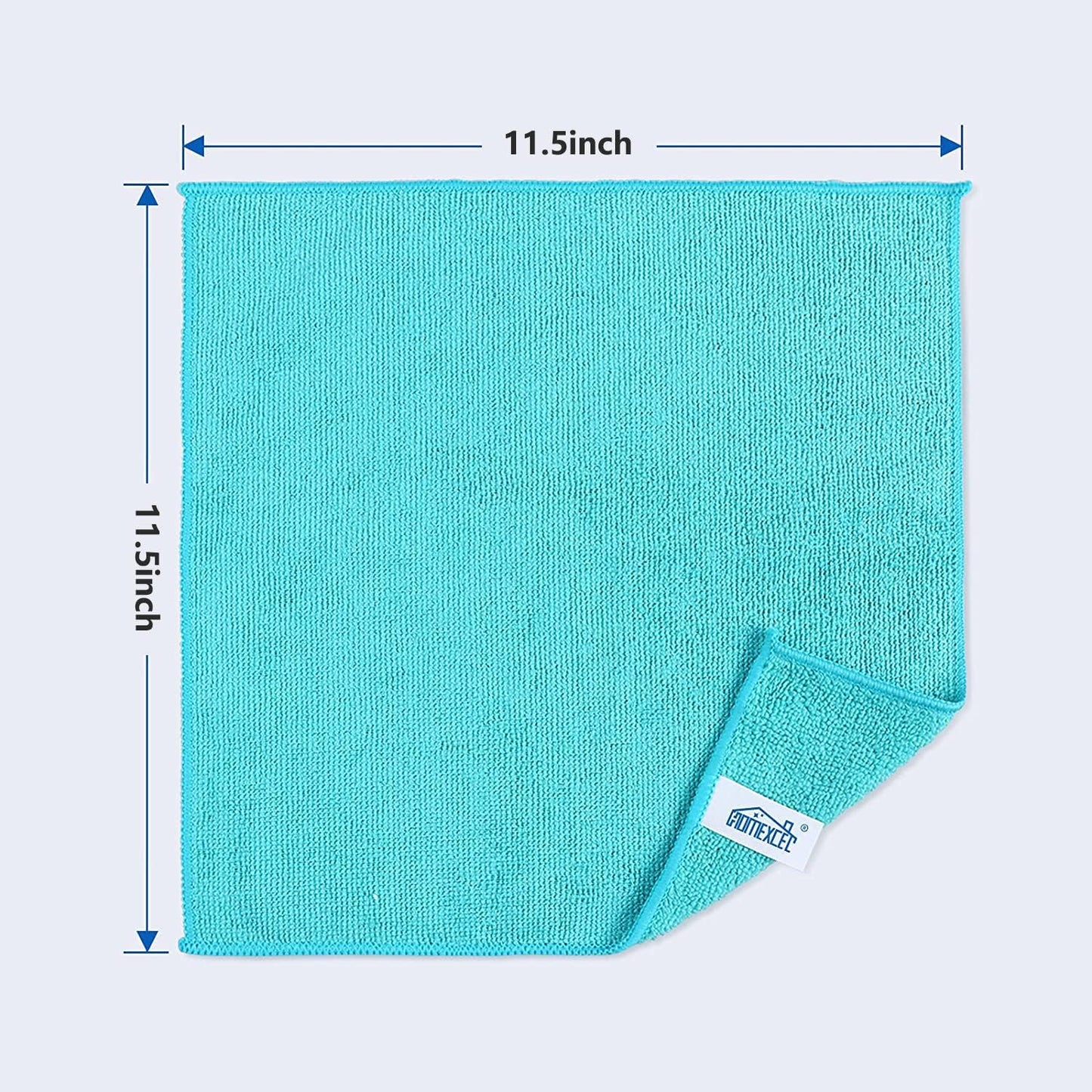 HOMEXCEL 8PK Microfiber Cleaning Cloth, Cleaning Rags for Home, 11.5x11.5in