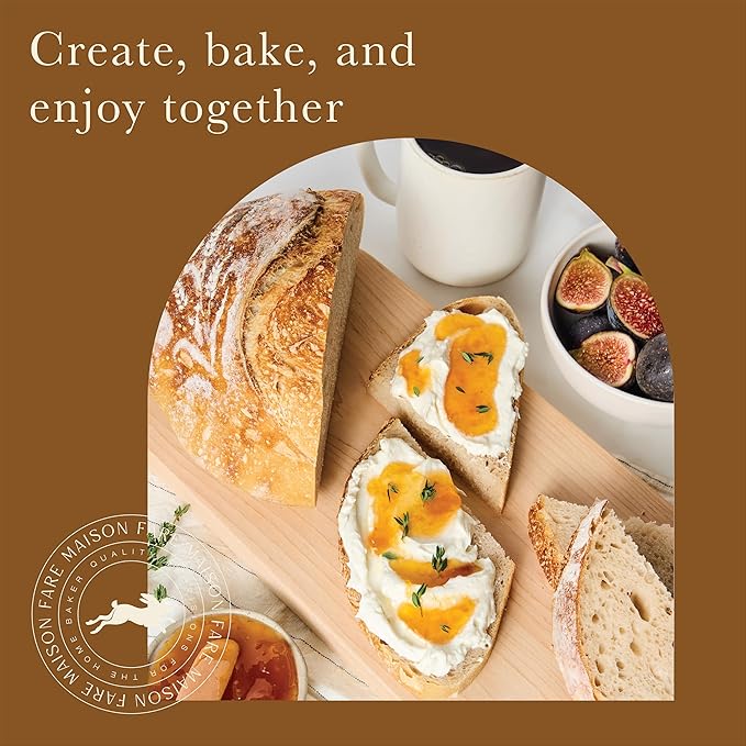 Maison Fare Sourdough Essentials Kit - Fast-Activating Starter, Artisan Flour Mix, 6 Tools, Online Companion with Guided Step by Step Videos - Bake 2 XL Loaves with Classic French Flavor