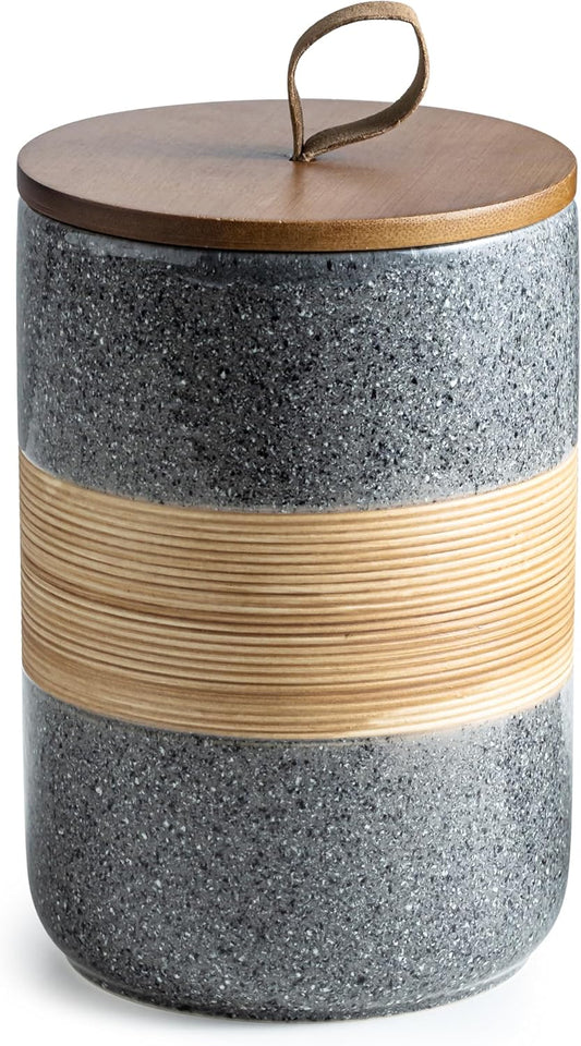 Large Storage Containers with Lids, Ceramic Coffee Container Kitchen Food Storage Cookie Jars with Airtight Lid for Spice