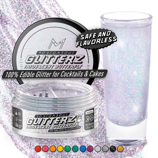 MONÉGASQUE Iridescent Edible Glitter for Drinks 10g – Halloween Edible Glitter for Cakes & Cocktails - Cocktail & Drink