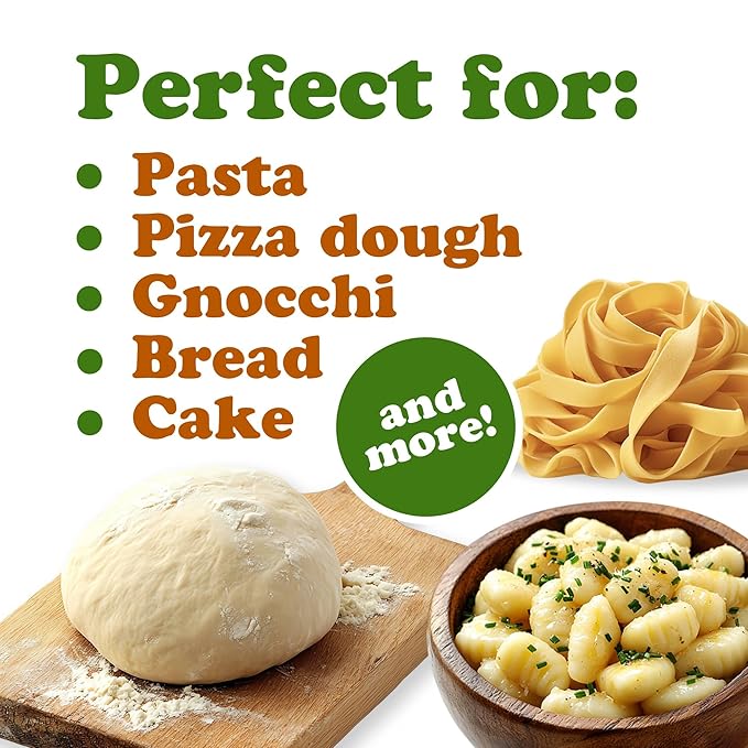 Food to Live Organic Italian Semolina Flour, 2 Pounds - Premium Durum Wheat, Perfect for Pasta and Pizza Dough, Ideal for Authentic Italian Recipes.
