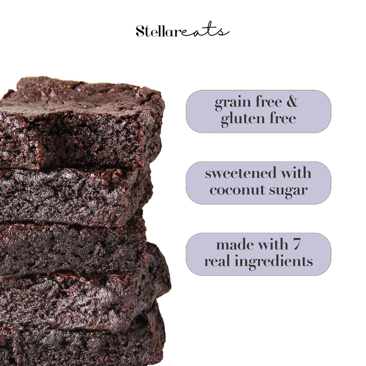 Stellar Eats Grain‑Free Fudge Brownie Baking Mix | Gluten‑Free, Dairy‑Free, Plant‑Based, Paleo‑Friendly, Naturally Sweetened with Coconut Sugar | Almond Flour-Based | 10.4 oz | 1 Pack