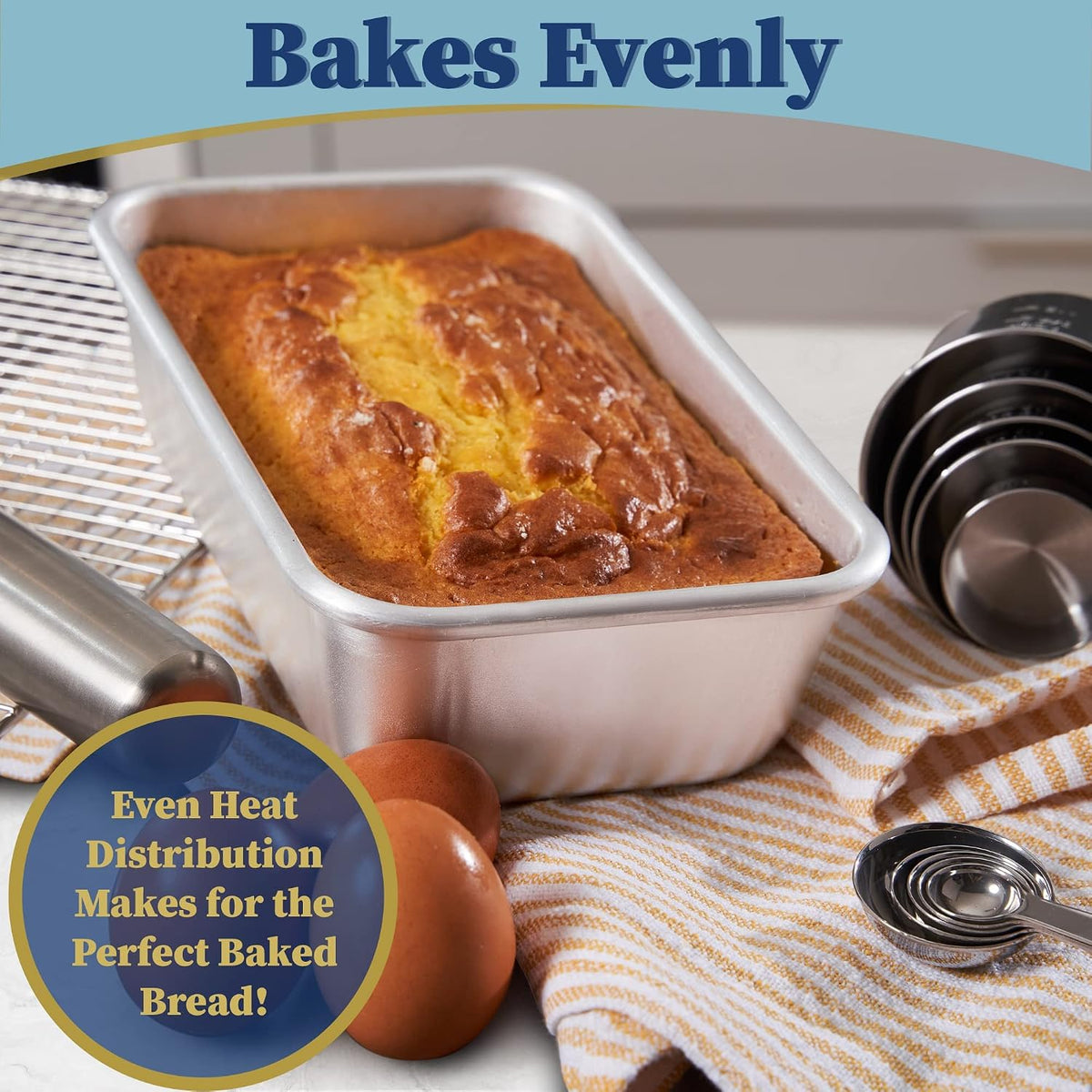 Aluminum Loaf Pan for Baking Bread - 9.5x5 inch Loaf Pan, 1lb | Easy Clean, Durable Bread Tin, Commercial Aluminum Bread Pan, No Wrap &amp; Rust, Oven Safe, Banana Bread, Cakes, Casseroles
