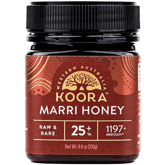 KOORA Marri Honey TA 25+ (MGO 1197+ Manuka Honey Rating Equiv.) Low GI, Raw Medicinal Honey for Daily Health & Immune