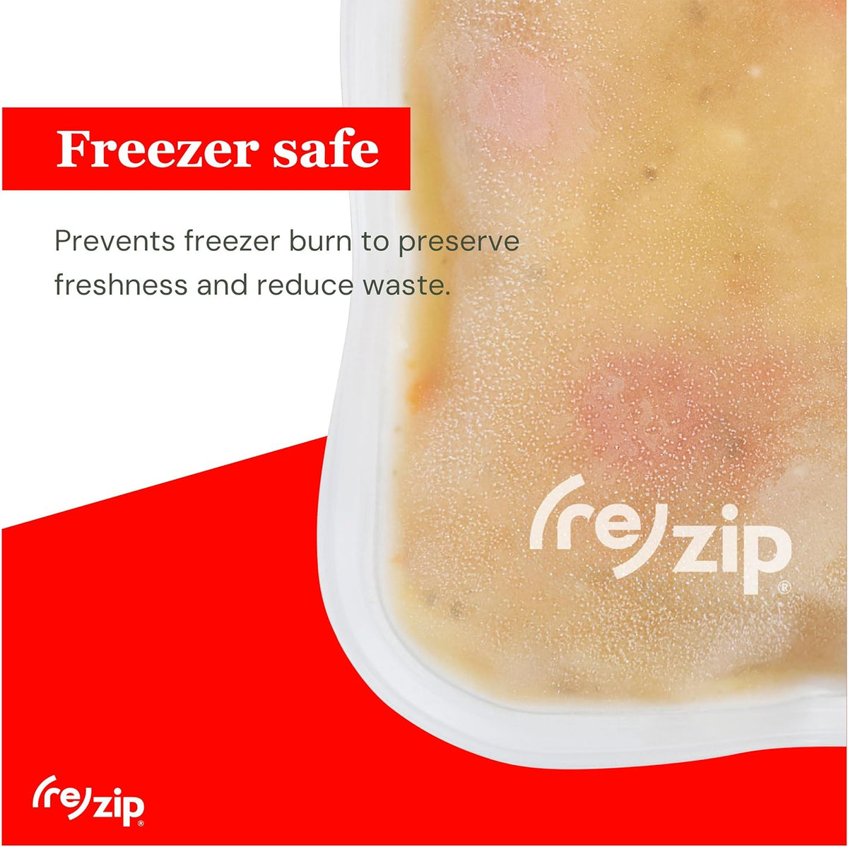(re) zip Half Gallon Reusable Storage Bags | BPA-Free, Leak proof, Airtight, 100% Food-Grade for Lunch Meat, Food Storage and Freezer Use, 64 Ounces | 4-Pack
