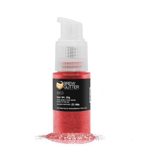 Brew Glitter Edible Drink Glitter Pump 1x 25g for Cocktails, Beer, &amp; Beverages (Red)
