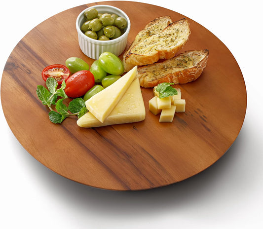 TIDITA 10" Wooden Lazy Susan Organizer for Cabinet, 360° Rotation, No Rim