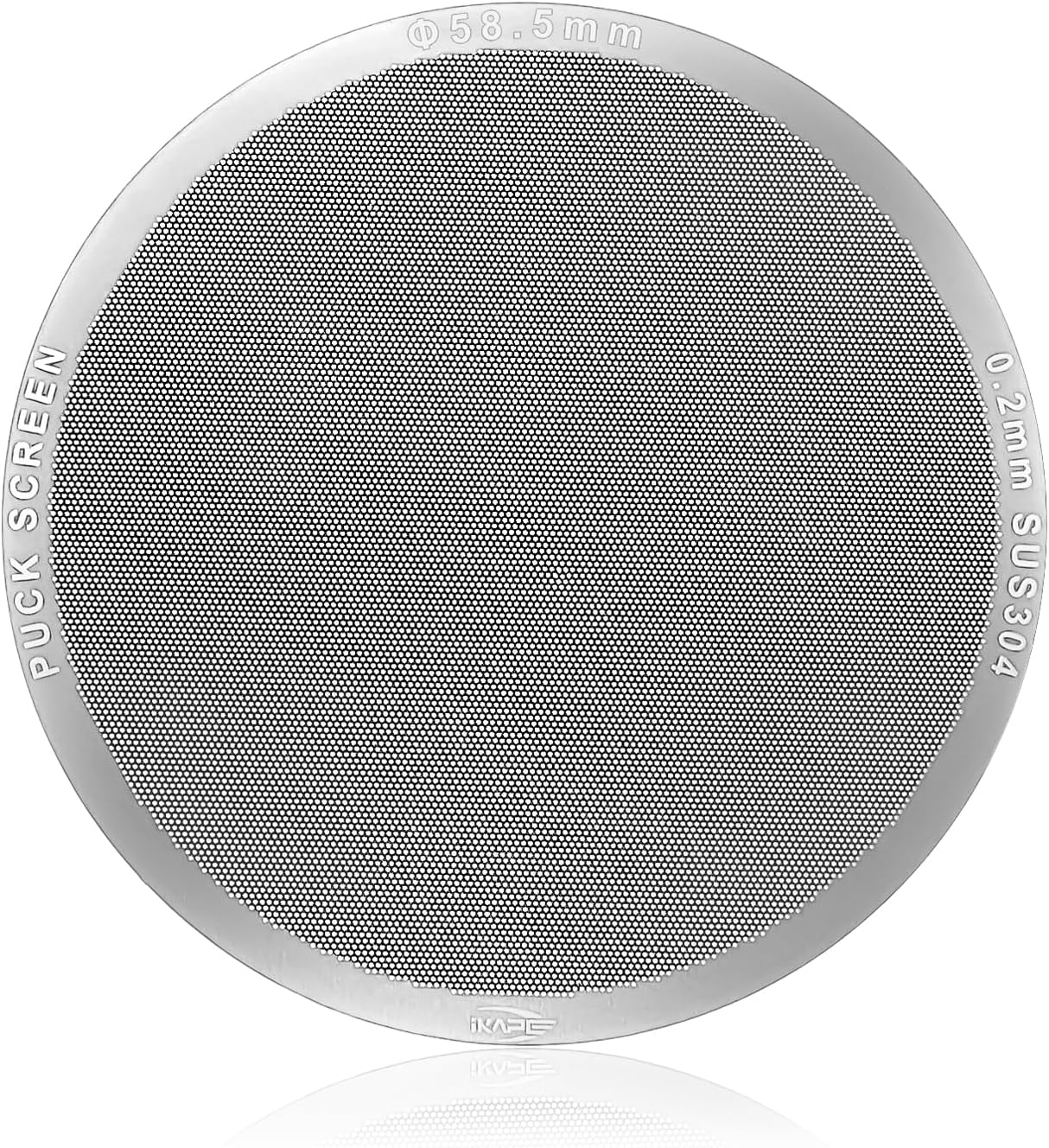 IKAPE 58.5mm Espresso Puck Screen, 0.2mm Thickness, Reusable Metal Ultra-thin & Ultra-light Coffee Filters, Food-grade 316 Stainless Steel Coffee Puck Screen for Espresso Baristas