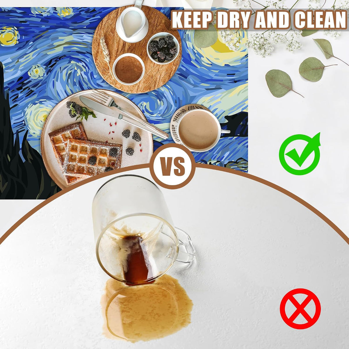 Dish Drying Mat Starry Night Art Coffee Bar Mat for Countertop Absorbent Rubber Backed Hide Stain Dish Drainer Rack Pad Espresso Machine Coffee Pot Dining Room Decoration 11.8 x 19.7 Inch