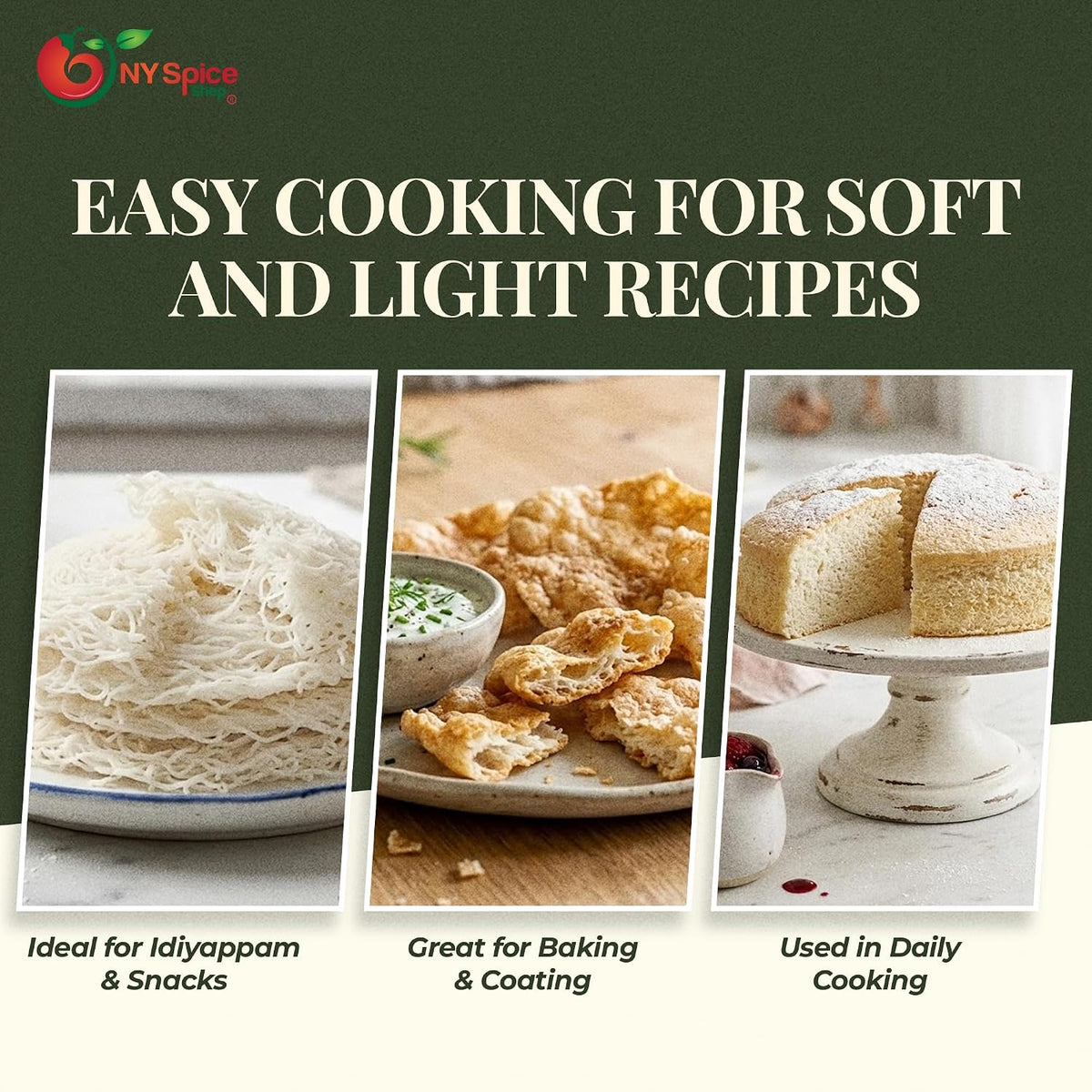 NY Spice Shop Rice Flour - 3 Pound All Natural White Rice Flour for Sourdough Bread - White Rice Grain Flour for Baking