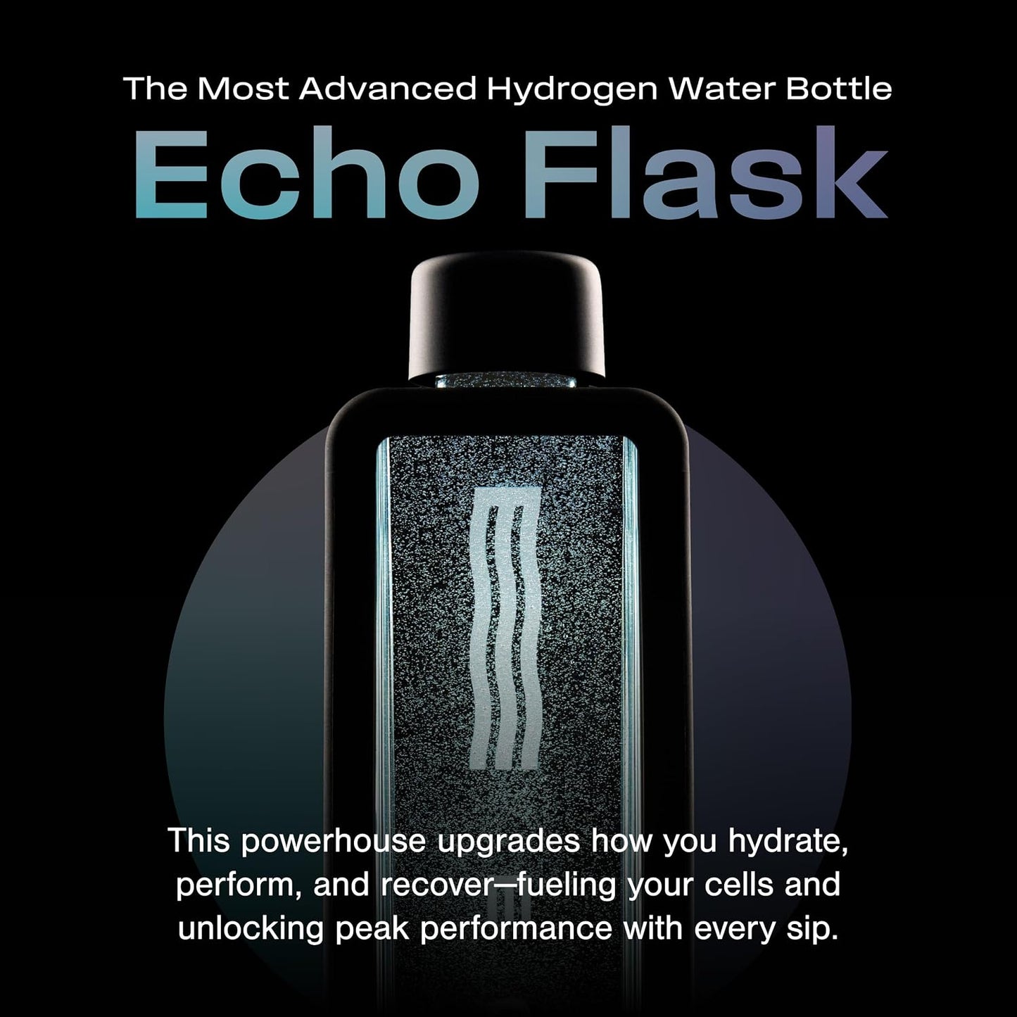 Echo Flask Hydrogen Water Bottle, Black, 12 oz