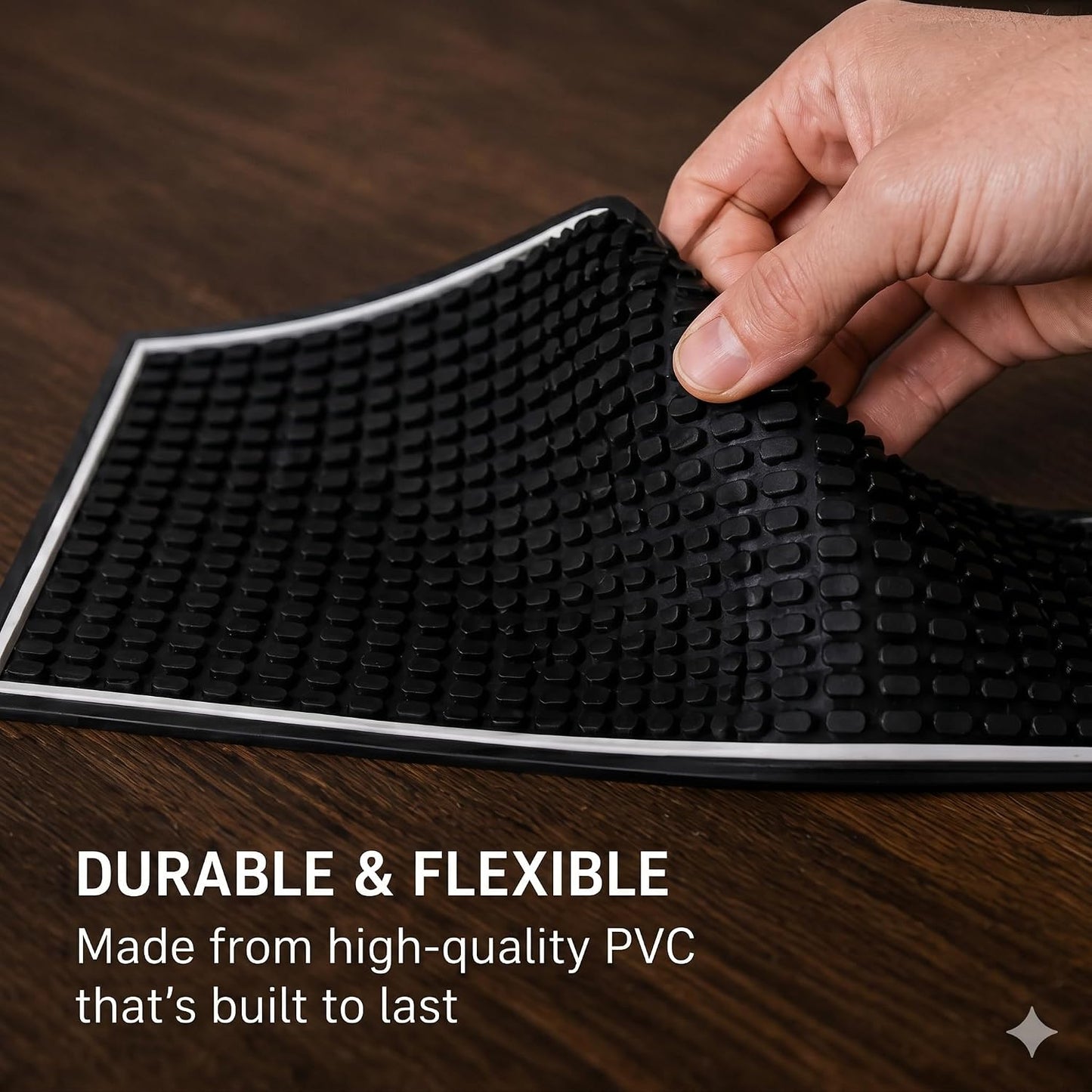 Highball &amp; Chaser Bar Mat 12in x 6in. 1cm Thick Durable and Stylish Bar Mat for Spills, Service Mat for Coffee, Bars, Restaurants CounterTop Dish Drying Mat, Glass Drying Mat (1 pack)
