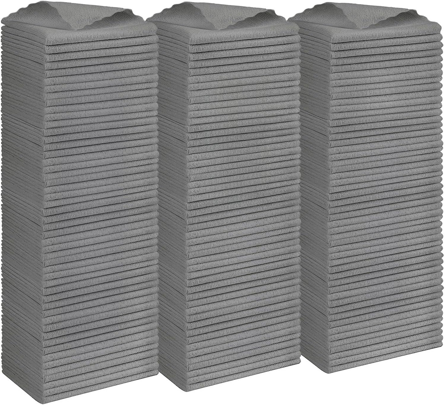 Orighty Grey Microfiber Cleaning Cloth, 150 Pack Highly Absorbent Cleaning Supplies, Lint Free Kitch