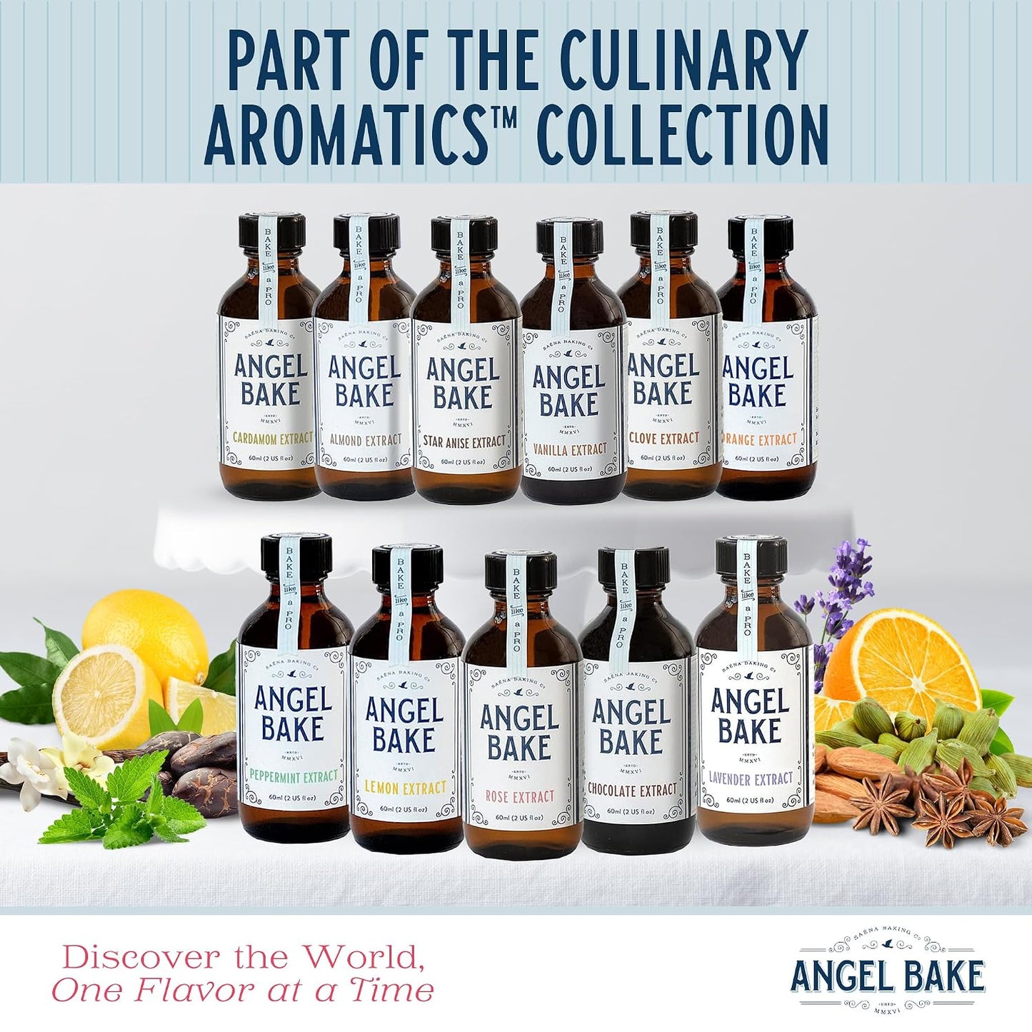 Angel Bake Pure Lemon Extract, 5X Distilled, 2 oz w/ Sprayer | Water soluble, food safe flavoring to mist or dose into cocktails, lemonade, baking and candy; edible, vegan, gluten free