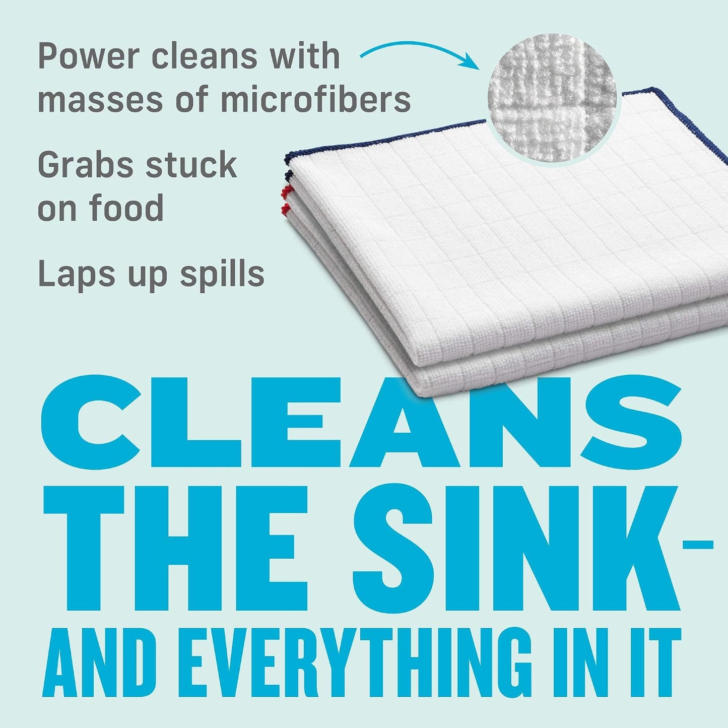 E-Cloth Wash &amp; Wipe Dish Cloth, Microfiber Cleaning Cloth Reusable Paper Towel Alternative Cloths, Dish Towels for Drying Dishes, Glassware, Cookware and Countertops, 100 Wash Guarantee, 2 Count
