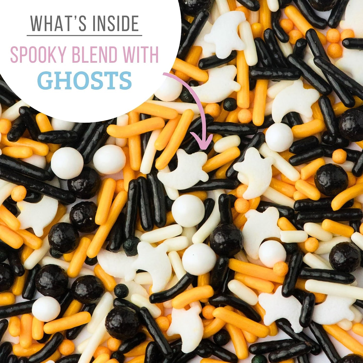Sweets Indeed Dye Free Sprinkles for Baking, 3.6 ounces (Haunted House)