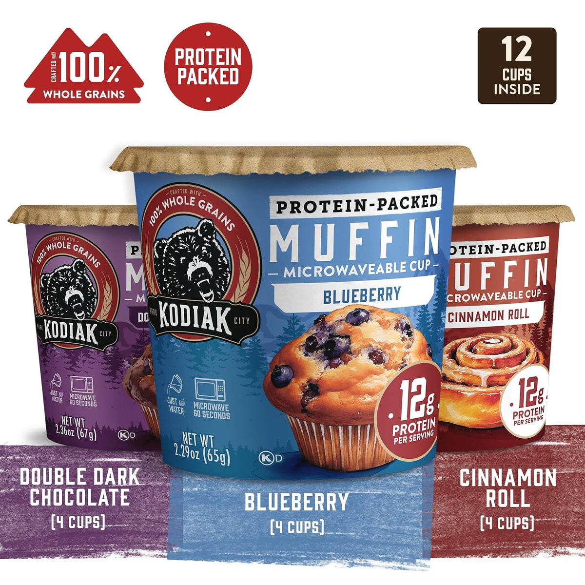 Kodiak Cakes Minute Muffin Cup Variety Pack - 100% Whole Grains
