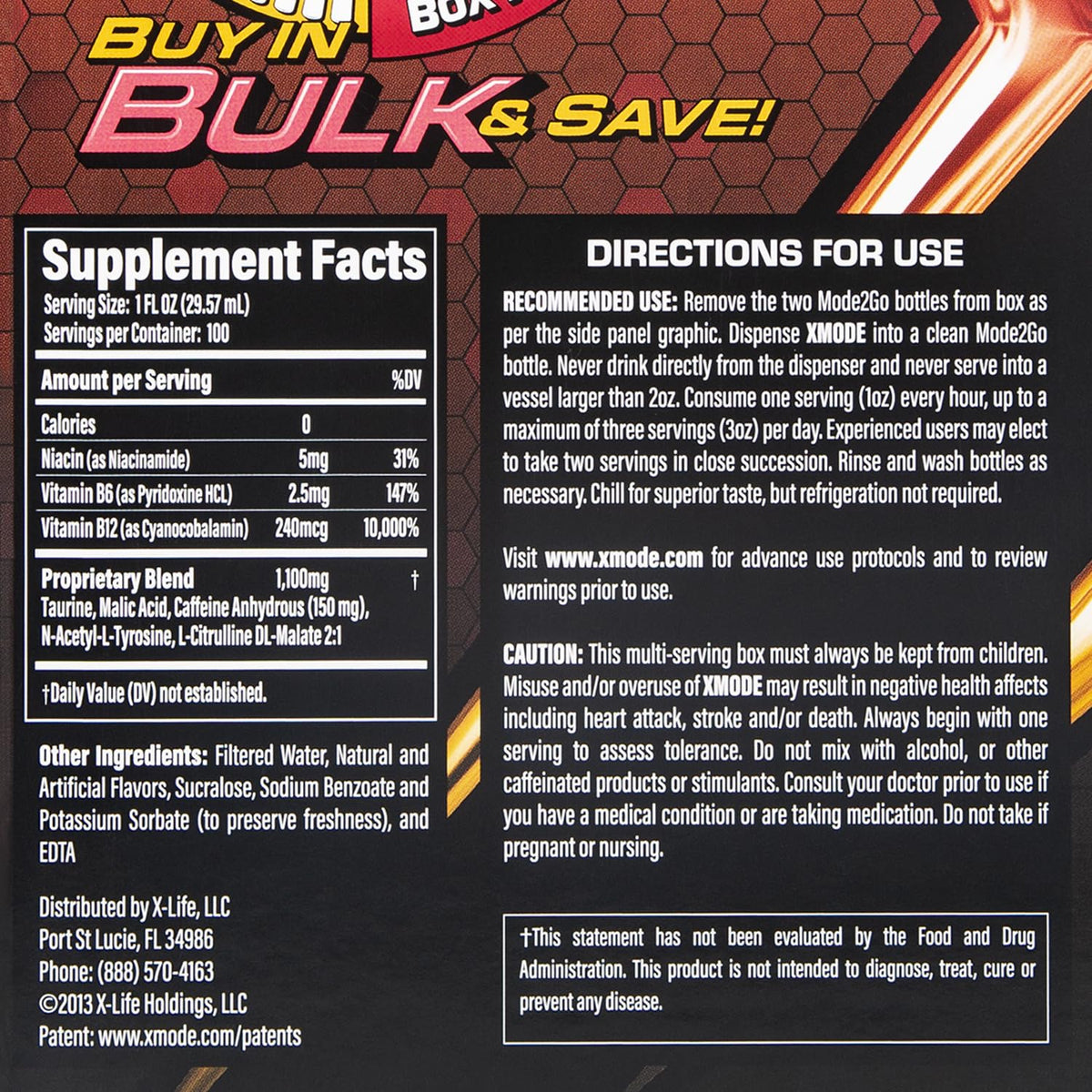 XMODE Energy Shots on Tap Dispenser – 100 (1oz) Servings with 2 Refillable Bottles, Peach Lightning Flavor, Extra Strength with 150mg Caffeine/oz, B12 and Sugar Free
