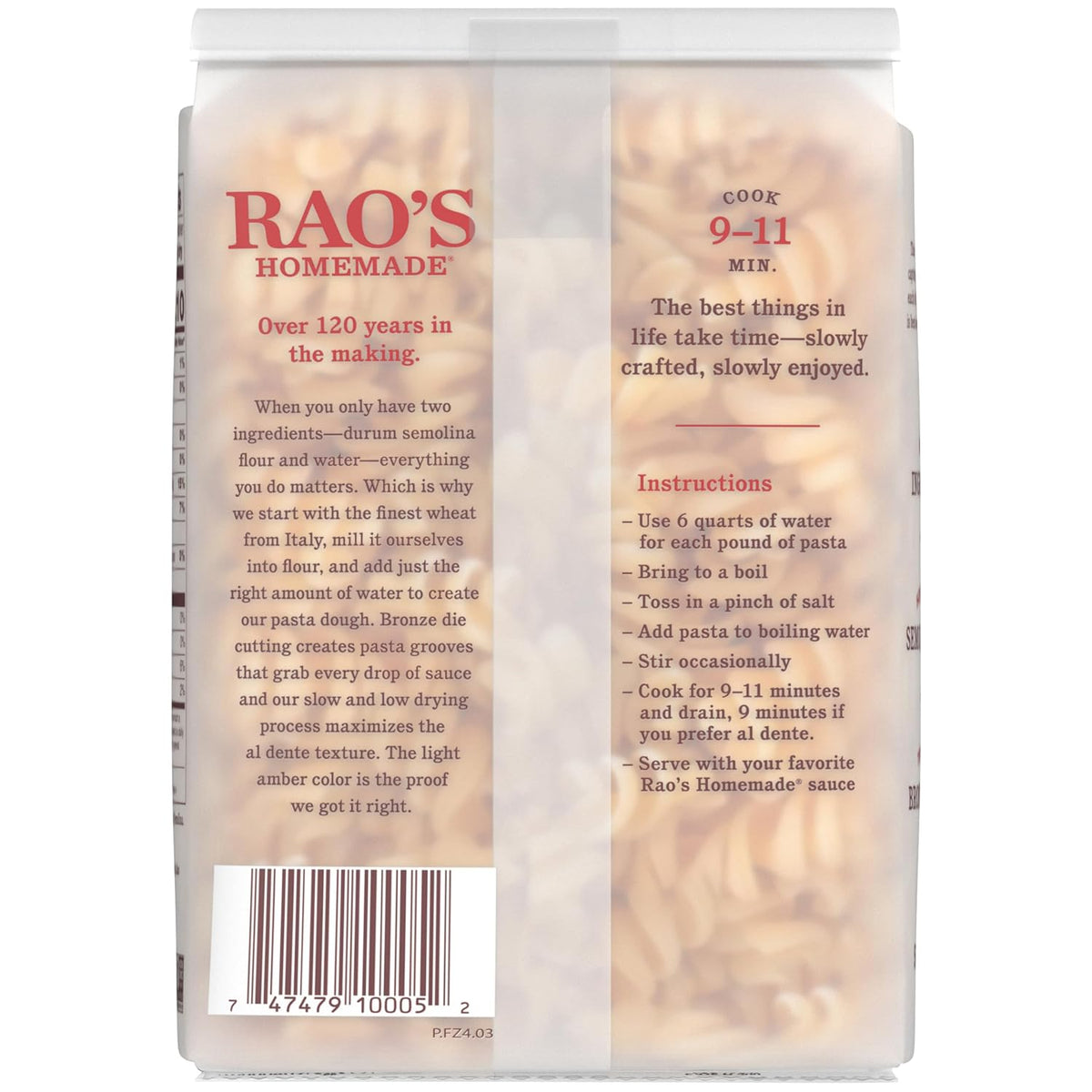 Rao's Homemade Fusili Pasta