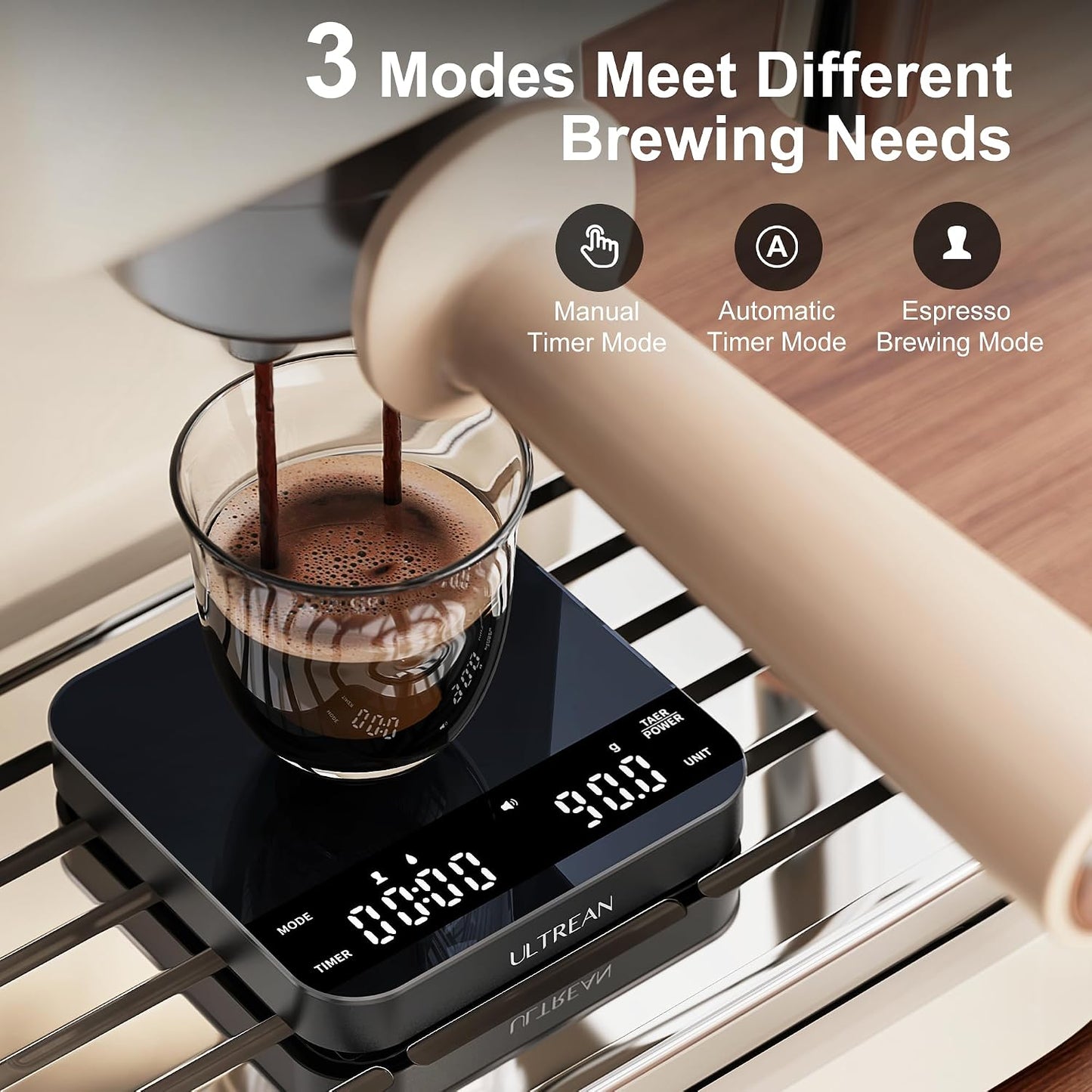 Ultrean Mini Coffee Scale with Timer, 0.1g Precision Espresso Scale