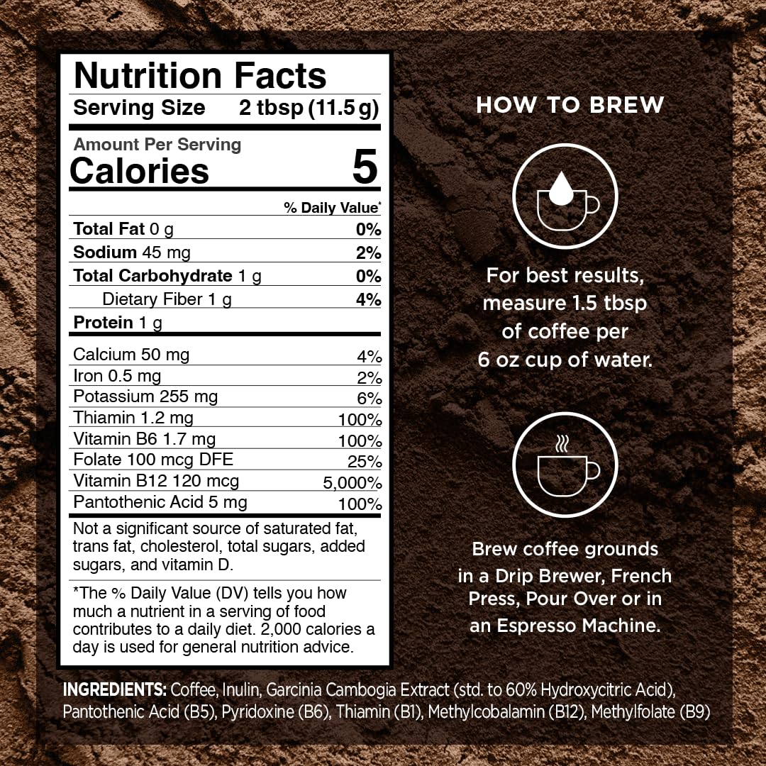 VitaCup Slim Organic Medium Dark Roast Coffee Pods for Diet Support, 16ct | B Vitamins