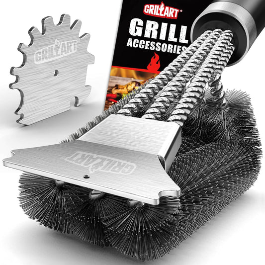 GRILLART Grill Brush and Scraper,18 Inch BBQ Grill Cleaning Brush Kit, Safe Wire Scrubber, Universal Fit BBQ Cleaner