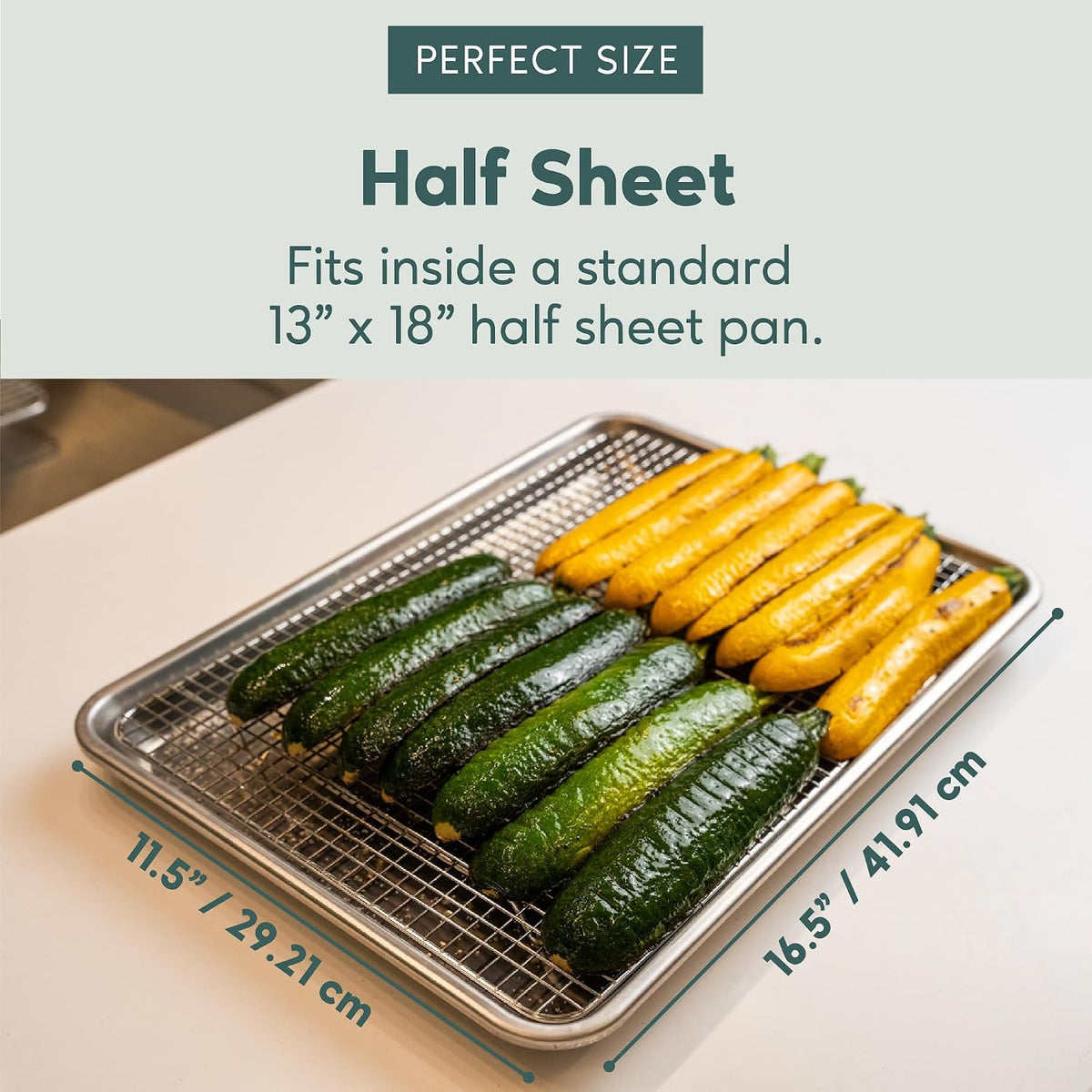 Durable Cooling Rack for Cooking and Baking - 11.5" x 16.5" | Professional Grade Premium 100% Stainless Steel, Baking Rack, Roasting, Grilling, Dishwasher Safe, Oven Safe, Wire Rack