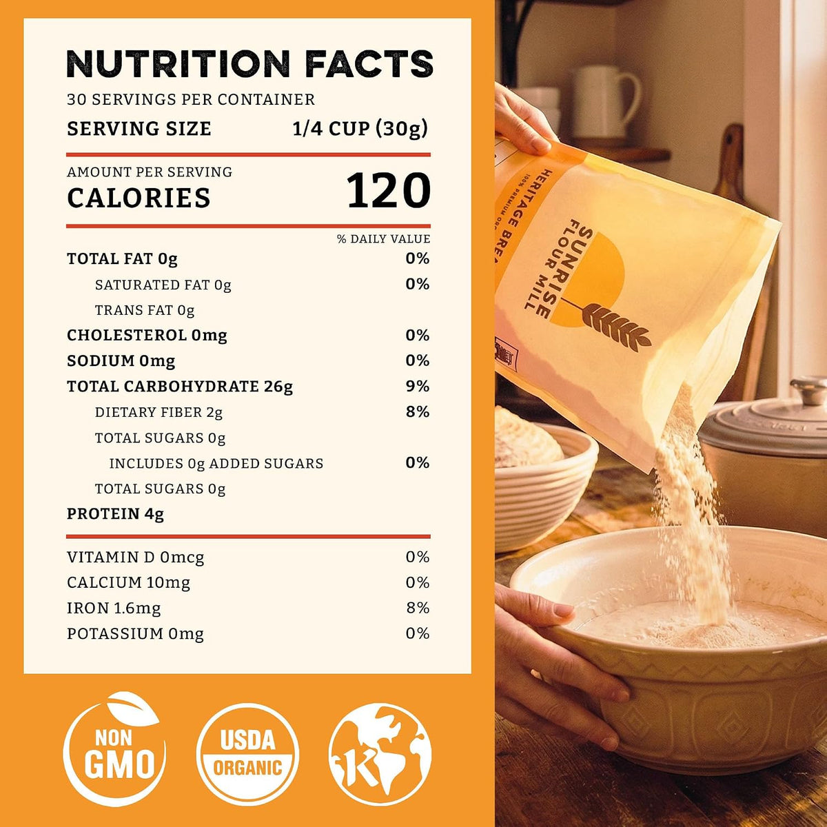 Sunrise Flour Mill Heritage Organic Bread Flour Blend - 2.0 lbs