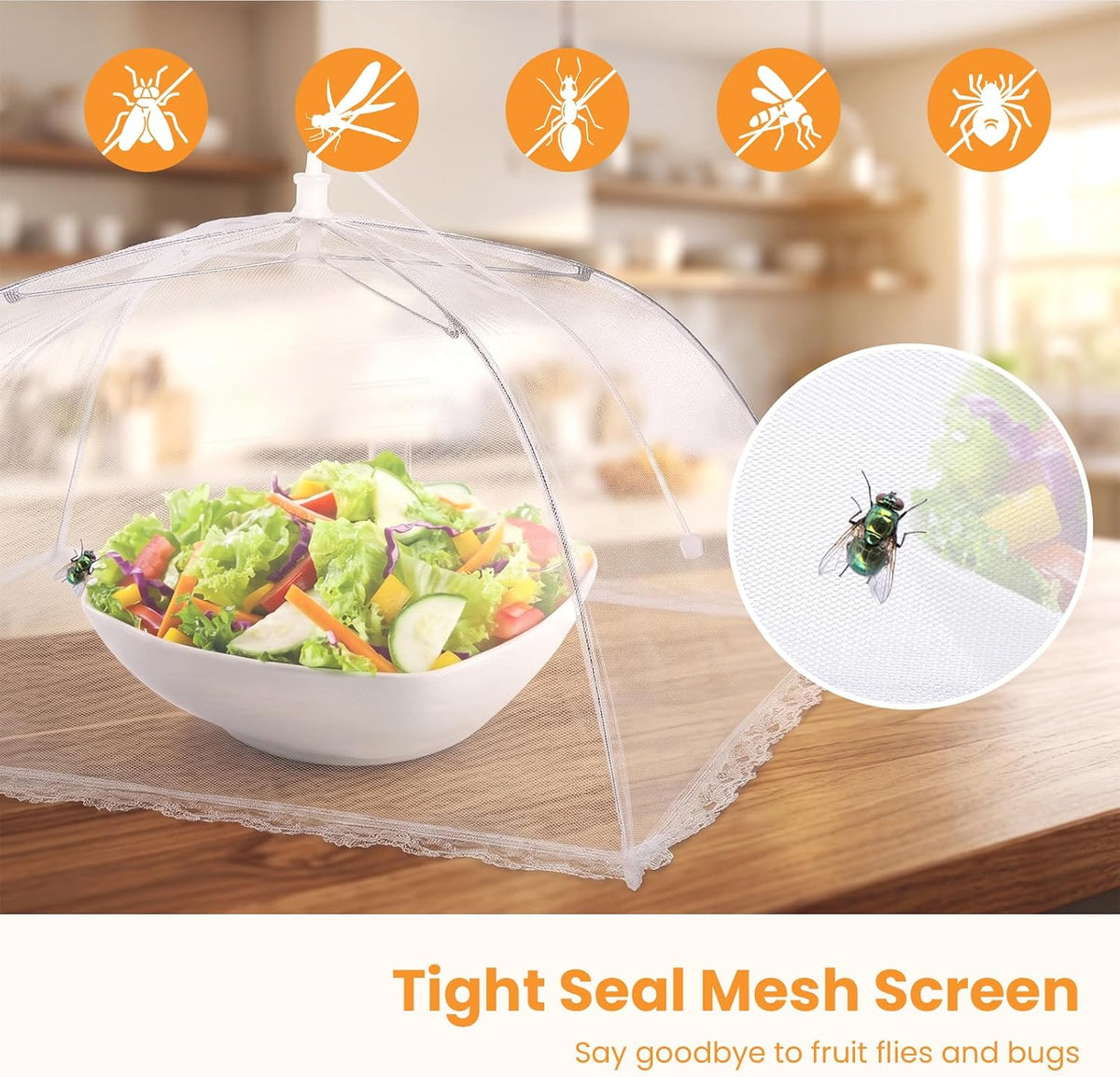 Food Covers for Outside Mesh, Food Nets for Outdoors, 8 Pack