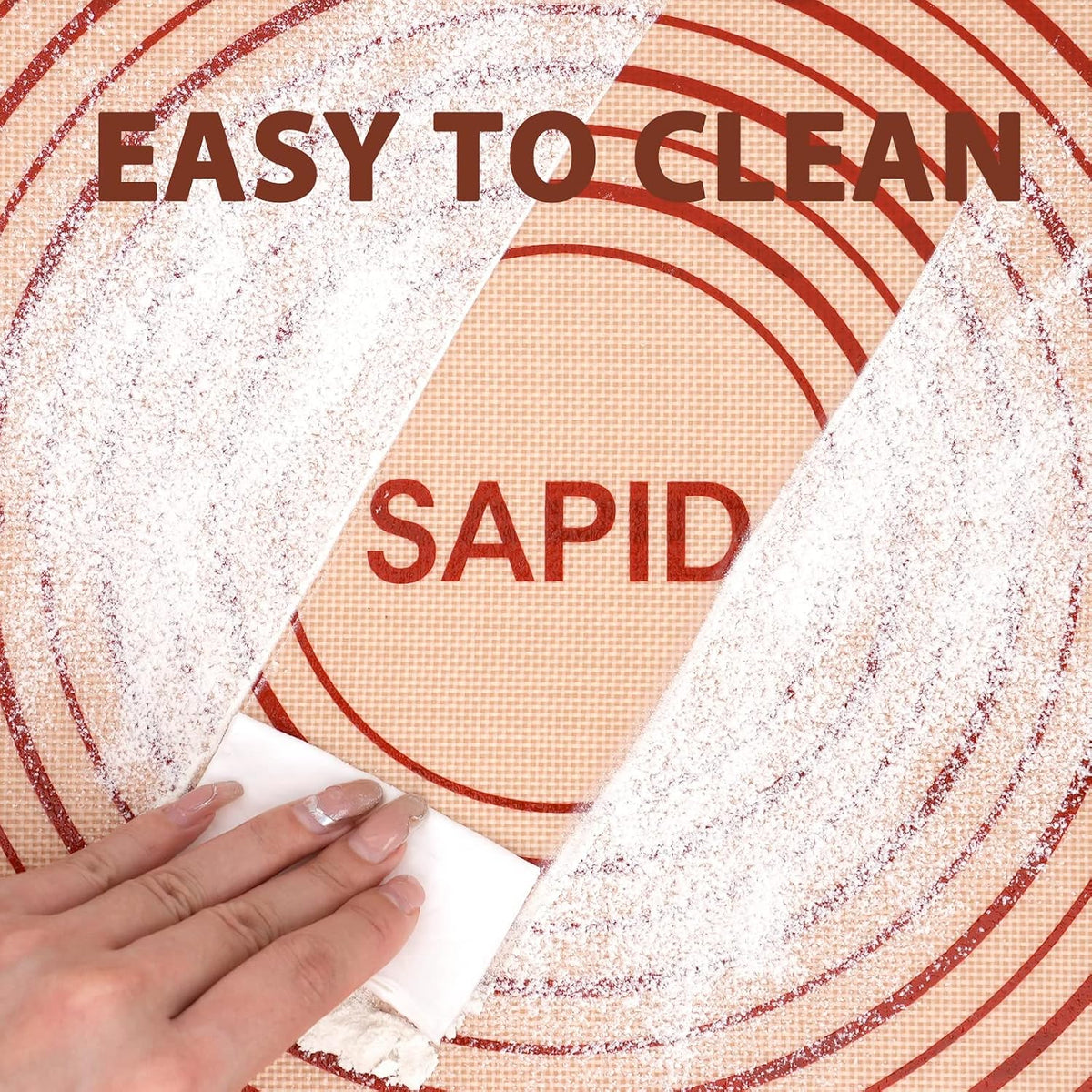 Sapid Thick Silicone Pastry Mat Baking Dough Rolling Extra Large 20" x 28" | Non-slip with Measurements for Non-stick Dough Rolling, Pie Crust, Kneading Mats, Countertop, Placement Mats (Red)