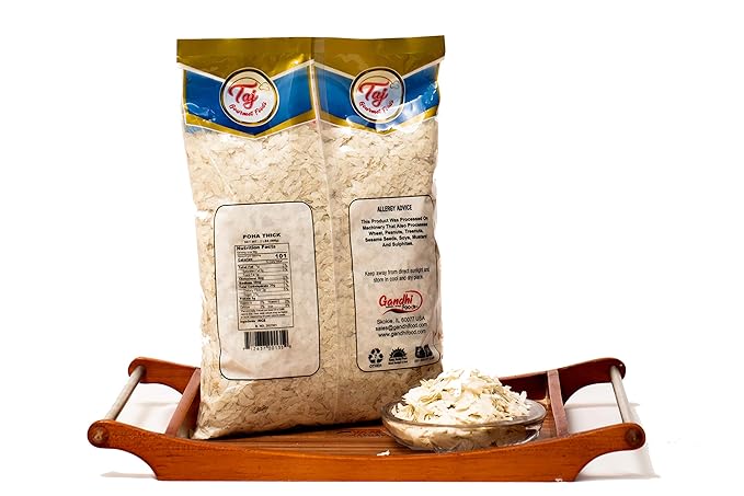 TAJ Poha Thick 2-Pounds | Powa Flattened Rice